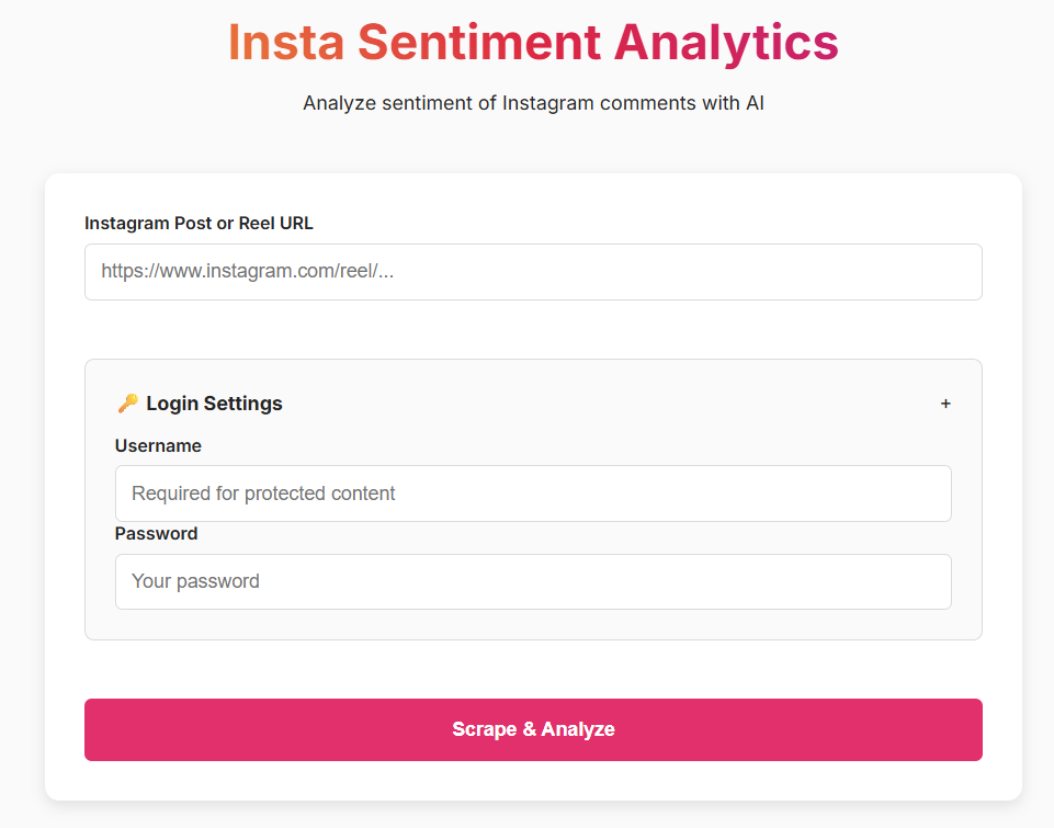 Instagram Sentiment Analysis System